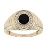 9ct Yellow Gold Onyx And Cubic Zirconia Signet Ring