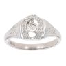 9ct White Gold 0.05ct Diamond Horseshoe And Horse Ring