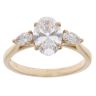 Lab Grown 9ct Yellow Gold 1.90ct Oval And Pear Cut Diamond Trilogy Ring