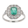 Platinum 0.95ct Emerald and 0.65ct Diamond Cluster Ring