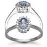 9 Carat White Gold 0.12pts Diamond & Tanzanite Ring