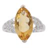 9ct White Gold 0.15ct Diamond and Citrine Solitaire Ring