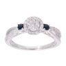9ct White Gold 0.33ct Diamond and Sapphire Cluster Ring