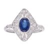Platinum Sapphire and 0.25ct Diamond Ring