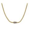 14ct Yellow Gold Monaco Bub Pave Lock Chain 22"