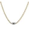 14ct Yellow Gold Monaco Curb Alternate Pave Lock Chain 20"