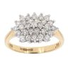 18ct Yellow Gold 0.50ct Diamond Cluster Ring