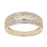 9ct Yellow Gold Cubic Zirconia and Greek Key Half Eternity Ring