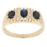 18ct Yellow Gold 0.05ct Diamond And Sapphire Fancy Ring