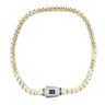 14ct Yellow Gold Monaco Cube Plain Pave Lock Bracelet 8.5"