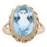9ct Yellow Gold Blue Topaz Single Stone Ring