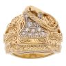 9ct Yellow Gold Cubic Zirconia Saddle Ring