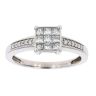 18ct White Gold 0.40ct Princess Cut Diamond Cluster Ring