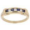 9ct Yellow Gold 0.012ct Diamond and Sapphire Dress Ring