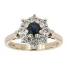 9ct Yellow Gold Sapphire and 0.10ct Diamond Cluster Ring