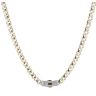 14ct Yellow Gold Monaco Curb Alternate Cubic Zirconia Pave Lock Chain 18"