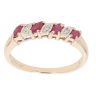 9ct Yellow Gold 0.05ct Diamond And Ruby Half Eternity Ring