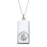 Sterling Silver Ingot St Christopher Medallion Pendant Necklace