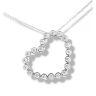 9ct White Gold Cubic Zirconia Heart Pendant And 16" Chain