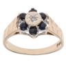9ct Yellow Gold 0.01ct Diamond And Sapphire Cluster Ring