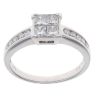 18ct White Gold 1.00ct Princess Cut Diamond Cluster Ring