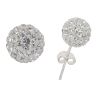 Silver Crystal Ball Stud Earrings by Icesia
