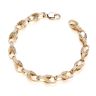 18ct Yellow ﻿Gold on Sterling Silver Men's Patterned Tulip 9'' Bracelet