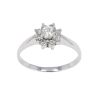 18ct White Gold 0.35ct Diamond Daisy Cluster Ring