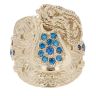 9ct Yellow Gold Blue Gemstone Saddle Ring