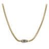 14ct Yellow Gold Monaco Cube Pave Lock Chain 24"