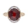9ct Yellow Gold Garnet And Cubic Zirconia Cluster Ring