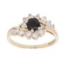 9ct Yellow Gold Sapphire And Cubic Zirconia Cluster Ring