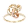 9ct Yellow, White And Rose Gold Loop Flower Ring