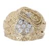 9ct Yellow Gold Cubic Zirconia Patterned Saddle Ring