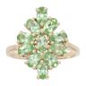 9ct Yellow Gold Peridot Gemstone Cluster Ring