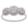 18ct White Gold 0.60ct Brilliant Cut Diamond Triple Cluster Ring