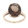9ct Yellow Gold Smoky Quartz Solitaire Ring