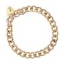 9ct Yellow Gold Heart Lock Charm Bracelet 7"