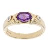 9ct Yellow Gold Created Amethyst and Diamond Dress Ring