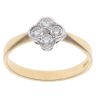 18ct Yellow Gold 0.45ct Diamond Four Stone Clover Cluster Ring