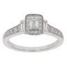 Vera Wang Platinum 0.95ct Baguette And Brilliant Cut Diamond Cluster Ring