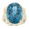 9ct Yellow Gold Blue Topaz Single Stone Ring