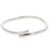 9ct White Gold Crossover Hinged Bangle