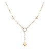 14ct Yellow Gold Cubic Zirconia Hearts and Star Chain 18"