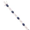 9ct Yellow Gold 0.06ct Diamond And Created Sapphire Bracelet 7"