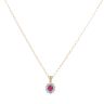 14ct Yellow Gold 0.30ct Brilliant Cut Diamond And Ruby Cluster Pendant And Chain 18"