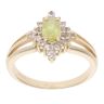 9ct Yellow Gold Peridot And Cubic Zirconia Stone Set Ring