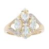 9ct Yellow Gold 0.05ct Diamond And Topaz Cluster Ring