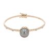 9ct Yellow Gold 0.10ct Diamond And Grey Cultured Pearl Bangle