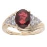 9ct Yellow Gold Garnet And Cubic Zirconia Dress Ring